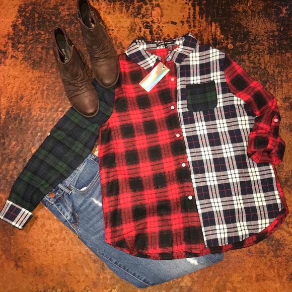 After Market Tops - *Host Pick* NWT After Market Plaid Button Shirt